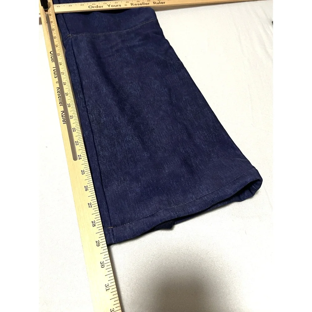 We Wore What Women's Sleeveless‎ Ski Suit Darkwash Denim Texture Size L